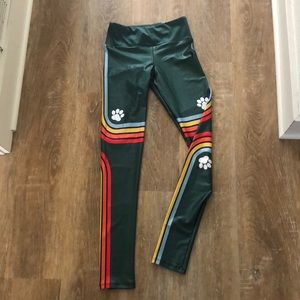 Goldsheep Green and Rainbow Stripe Leggings